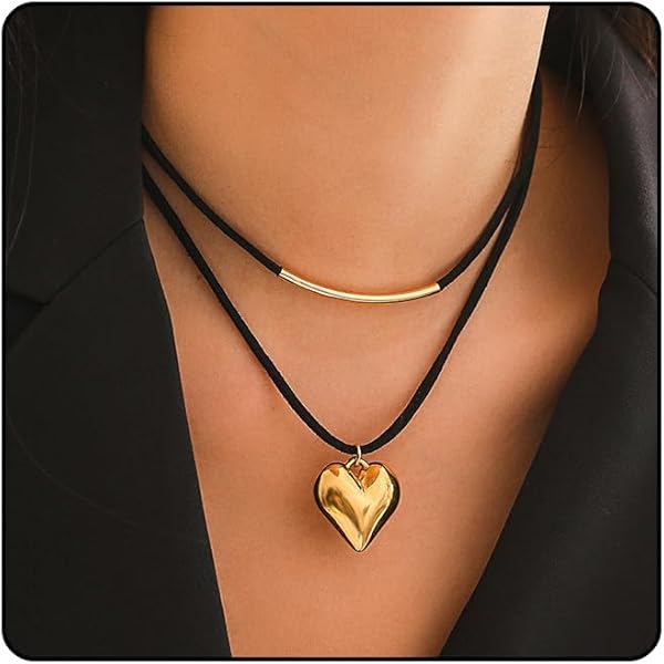 Amazon.com: XUN Zhe Gothic Punk Heart Pendant Necklace Velvet